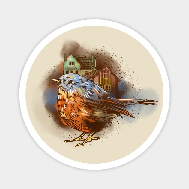 Bird House Art Magnet by Manfish Inc.